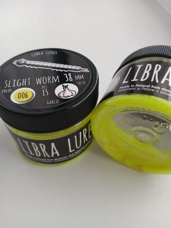 Slight Worm 38mm, 006-Hot Yellow, 0,25gr, Garlic, 15psc/pack